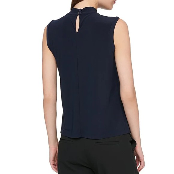 Tommy Hilfiger NWT Sleeveless Jersey Knit Keyhole Knot Neck Navy Small New - Picture 2 of 10